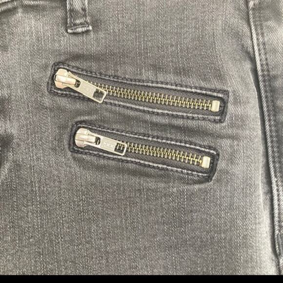 Madewell Black Washed Moto Exposed Zipper Skinny Skinny Jeans 28 - Picture 3 of 6